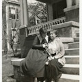 Helen Keller and Rebecca Mack at Helen's sister's home at Montgomery, Alabama, in the winter.