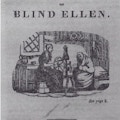 Title page of Happy Poverty; a lithograph of a woman with hair braided at a spinning wheel and another older woman in a shawl sitting on a bed