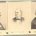 Three bust view photos of Barnum laid out horizontally on an uncut sheet.