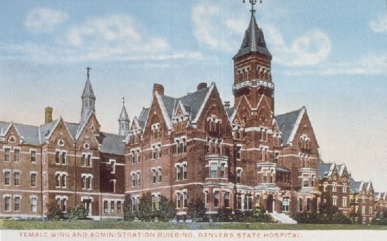 Postcard of a large, institutional building.