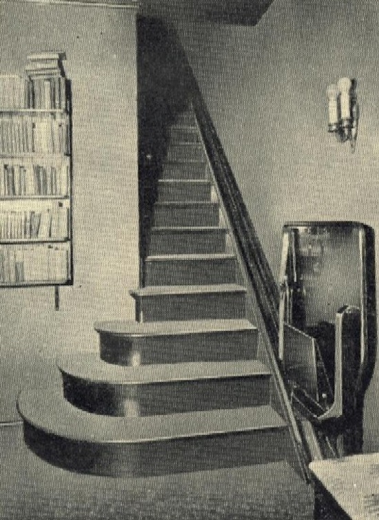 Stairs with an incline elevator.