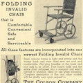 An advertisement for a folding wheelchair.