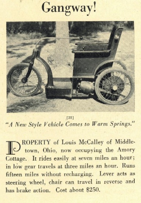 A photograph of a motorized wheelchair.