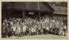 Group photograph of campers waving.  One child is circled in pen and labelled Me.