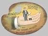 Color advertising card shaped like artist's palette.