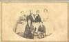 A portrait of Chang and Eng with their wives and two children.