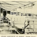 Row of beds on a balconey.