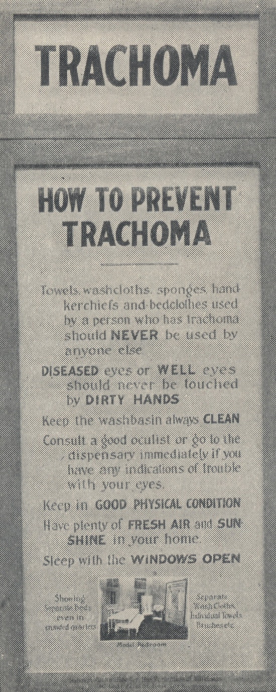 Poster showing ways to prevent trachoma.