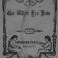 Title:  Use What You Have  - American Tract Society; a boy and a girl sit reading on each side of the title graphic