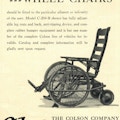 Advertisement for an adjustable wheelchair.