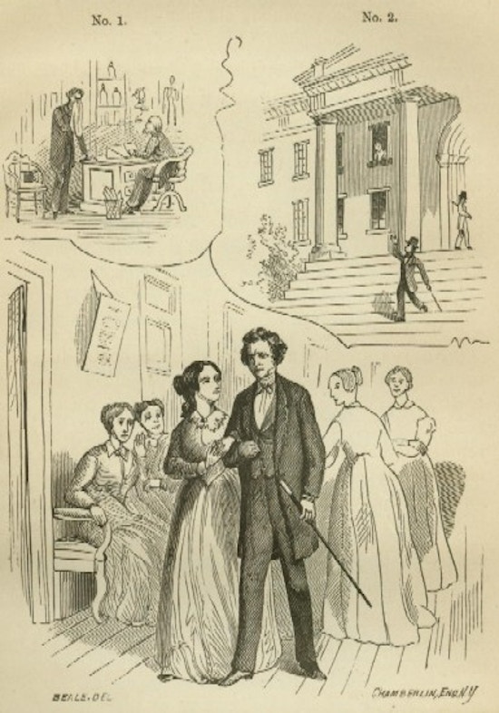 A woman holds the arm of a well-dressed man.
